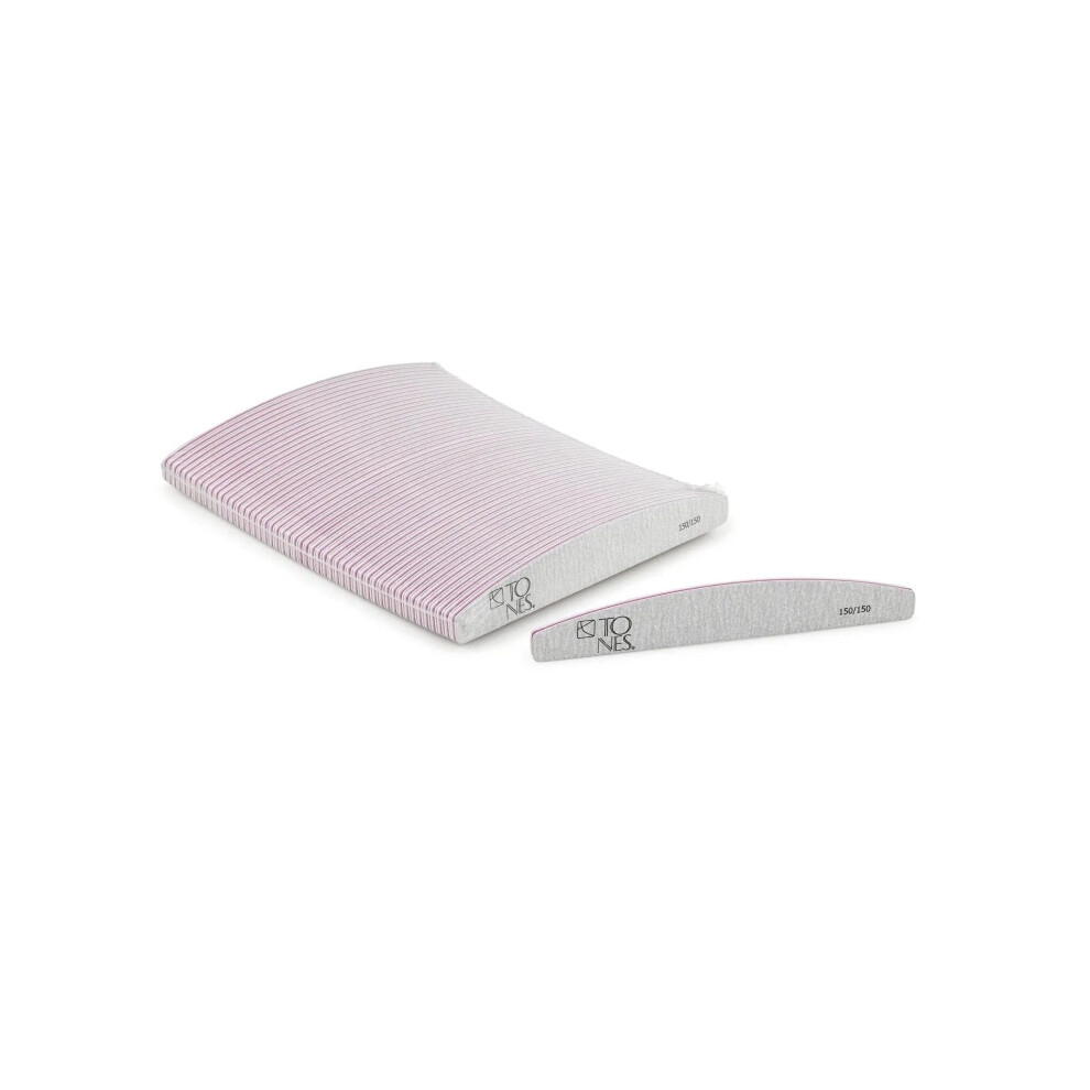 25 Pack Double Sided Nail Files 150 Grit Ergonomic Emery Boards for Acrylic Gel and Natural Nails