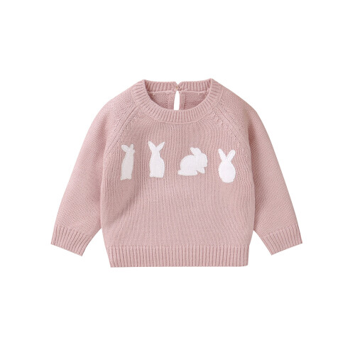 (18-24 Months, Pink) Πουλόβερ μωρού, μακριά πασχαλινά ρούχα