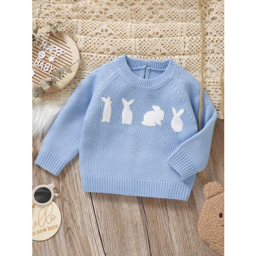 (6-9 Months, Blue) Πουλόβερ μωρού, μακριά πασχαλινά ρούχα 2