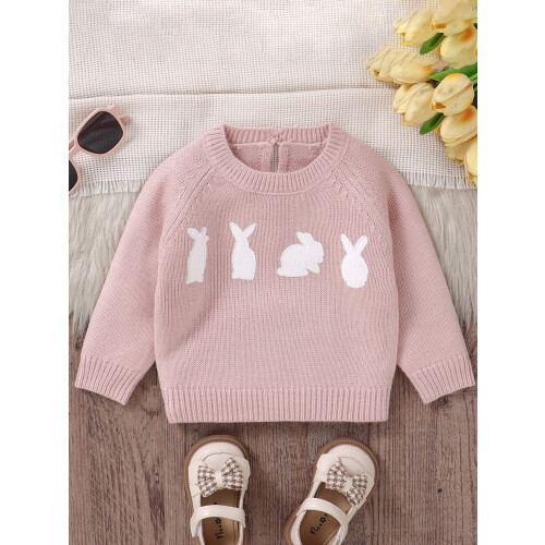 (18-24 Months, Pink) Πουλόβερ μωρού, μακριά πασχαλινά ρούχα 1