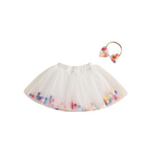 (12-18 Months, White) Dievčenská tutu sukňa s čelenkou.