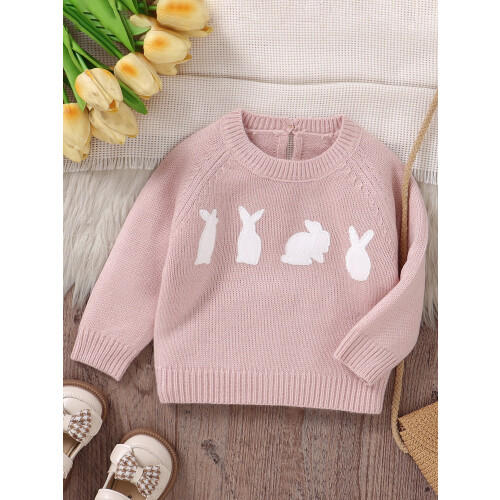(18-24 Months, Pink) Πουλόβερ μωρού, μακριά πασχαλινά ρούχα 2