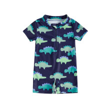 (3-6 Months, Multicolor) Pikkupoikien ihottuma-asu, dinosaurus-/valas-/mustekalakuvioinen vetoketjullinen lyhythihainen aurinkosuojauimapuku