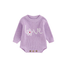 (6-9 Months, Purple) Vauvan tyttöjen villapaita Romper, Pitkähihainen Neulottu Jumpsuit, Muotivaatteet Vastasyntyneille