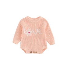 (9-12 Months, Pink) Vauvan tyttöjen villapaita Romper, Pitkähihainen Neulottu Jumpsuit, Muotivaatteet Vastasyntyneille