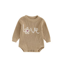 (3-6 Months, Khaki) Vauvan tyttöjen villapaita Romper, Pitkähihainen Neulottu Jumpsuit, Muotivaatteet Vastasyntyneille