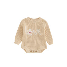 (9-12 Months, Milky White) Vauvan tyttöjen villapaita Romper, Pitkähihainen Neulottu Jumpsuit, Muotivaatteet Vastasyntyneille