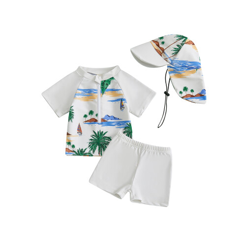 (2-3 Years, White) Conjunto de biquíni para bebês.
