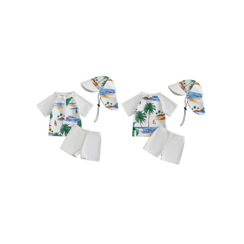 (18-24 Months, White) Conjunto de biquíni para bebês. 1