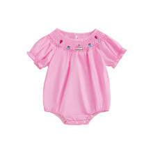 (18-24 Months, Pink) Tyttövauvan syntymäpäiväasu, lyhythihainen kakkubody, smokkirypytetty haalari