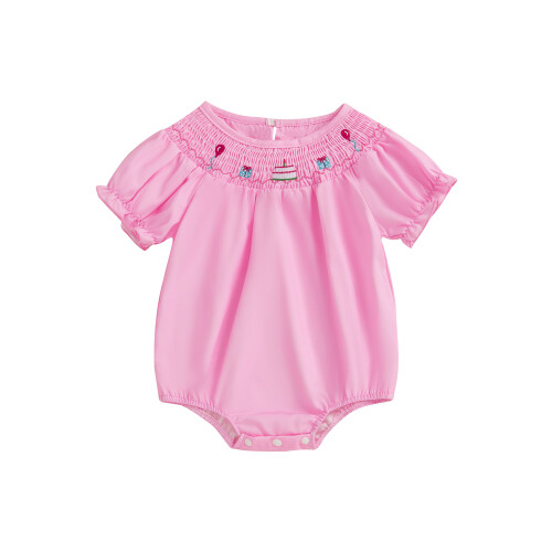 (18-24 Months, Pink) Ολόσωμο κορμάκι με γενέθλια κοριτσιών