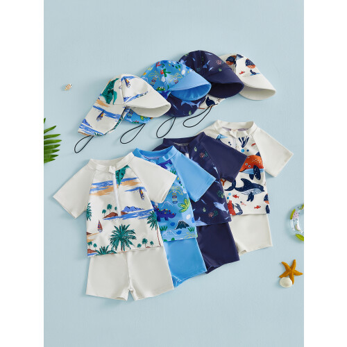 (0-6 Months, Blue) Conjunto de biquíni para bebês. 2