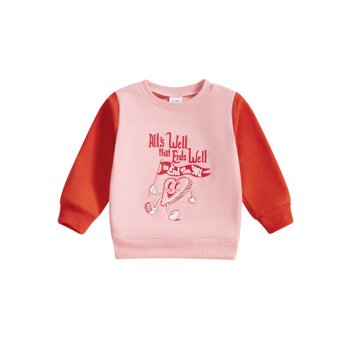 (2-3 Years, Pink) Ανοιξιάτικα φούτερ για πουλόβερ αντίθεσης