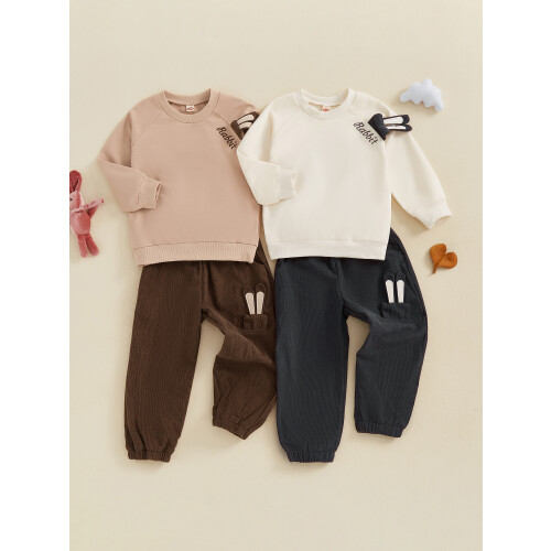 (3-4 Years, Dark Grey) Σετ 2 τμχ παντελόνι λαγουδάκι 2