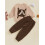 (5-6 Years, Coffee) Σετ 2 τμχ παντελόνι λαγουδάκι 6