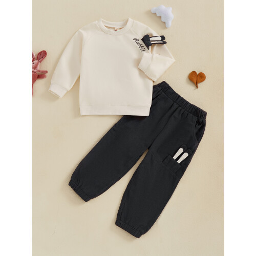 (5-6 Years, Dark Grey) Σετ 2 τμχ παντελόνι λαγουδάκι 1