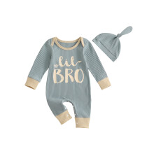 (0-3 Months, Blue) Completo neonato: tutina a maniche lunghe con stampa a frecce e cappellino.