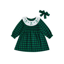 (3-4 Years, Army Green) Kislány kockás ruha, db-os szett