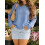 (L, Light Blue) Γυναικεία Πουλόβερ με Μπλούζες Φθινοπωρινά 5