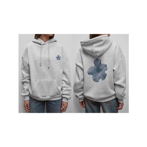 (XL, Light Grey) Γυναικείο Φούτερ με Γραμμή Streetwear 1