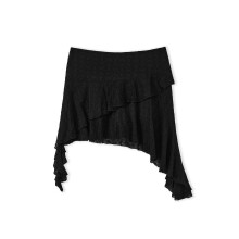 (M, Black) Minissaia feminina em para primavera/verão.