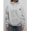 (XL, Light Grey) Γυναικείο Φούτερ με Γραμμή Streetwear 3