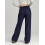 (XL, Dark Blue) Γυναικείο ριγέ παντελόνι άνετο casual. 5