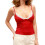 (M, Red) Canotta donna, top per feste. 1