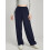 (L, Dark Blue) Γυναικείο ριγέ παντελόνι άνετο casual. 4