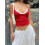 (M, Red) Canotta donna, top per feste. 5