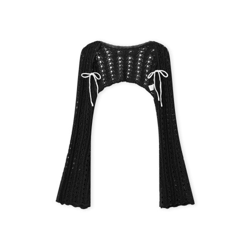 (XL, Black) Γυναικείο μπολερό πλεκτό μοντέρνο, μονόχρωμο