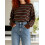 (S, Dark Brown) Γυναικεία vintage πλεκτά στρογγυλή λαιμόκοψη. 3