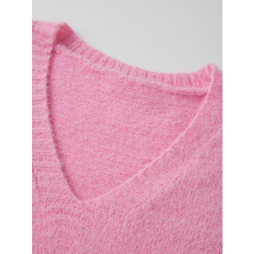 (S, Pink) Γυναικεία πλεκτά τοπ χαλαρή εφαρμογή 2