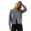 (L, Dark Grey) Γυναικείο Φθινοπωρινό Πουλόβερ Λαιμόκοψη, Μονόχρωμο 1