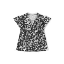 (L, Black) Haut d'été fleuri les fêtes.