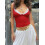 (M, Red) Canotta donna, top per feste. 4