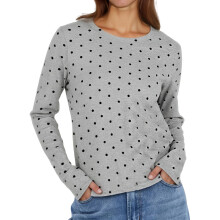 (XXL, Gray) Pull à pois pour femme, tendance, décontracté et polyvalent, manches longues, col rond, idéal pour l'automne