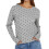 (M, Gray) Women's Dot Pullover Tops Fashionable Casual Versatile Long Sleeve Crew Neck Fall Pullover 1