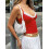 (M, Red) Canotta donna, top per feste. 3