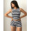 (XL, Black) Γυναικεία ριγέ ρούχα ψηλή μέση 5