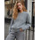 (L, Dark Grey) Γυναικείο Φθινοπωρινό Πουλόβερ Λαιμόκοψη, Μονόχρωμο 3