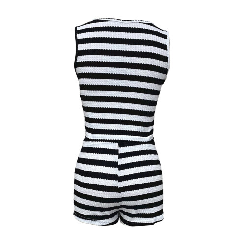 (XL, Black) Γυναικεία ριγέ ρούχα ψηλή μέση 2