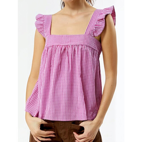 (M, Fuchsia) Gingham Tank Tops καλοκαιρινά ρούχα. 2
