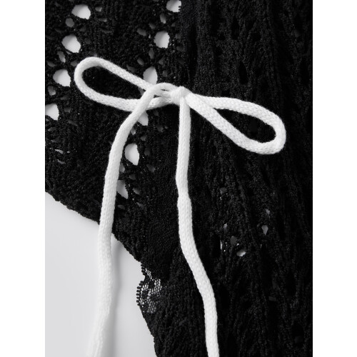 (XL, Black) Γυναικείο μπολερό πλεκτό μοντέρνο, μονόχρωμο 2