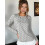 (M, Gray) Women's Dot Pullover Tops Fashionable Casual Versatile Long Sleeve Crew Neck Fall Pullover 4