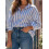 (S, Blue) Damenbluse mit Knopfleiste, und Frühling. 5