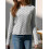 (M, Gray) Women's Dot Pullover Tops Fashionable Casual Versatile Long Sleeve Crew Neck Fall Pullover 3