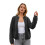 (XL, Black) Γυναικείο Φθινοπωρινό Πουλόβερ Μακρυμάνικο με 2 Τσέπες 1