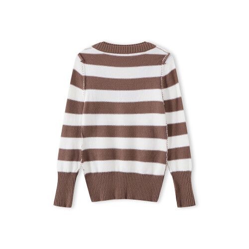 (L, Light Brown) Γυναικεία Ριγέ Πουλόβερ και Μακρυμάνικα 1