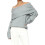 (XL, Gray) Γυναικείο Πουλόβερ Έξωμους, Βαθύ Λαιμόκοψη 1